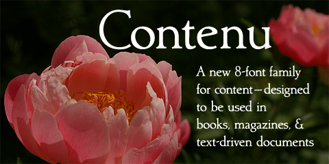 Contenu Book & Contenu: 8 fonts for book design