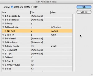 Setting the Export Tags