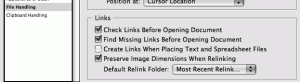 Link Choices in InDesign's Preferences page layout, file management, link preferences