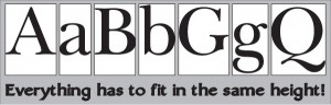 Type must fit in boxes of the same height type size, point size